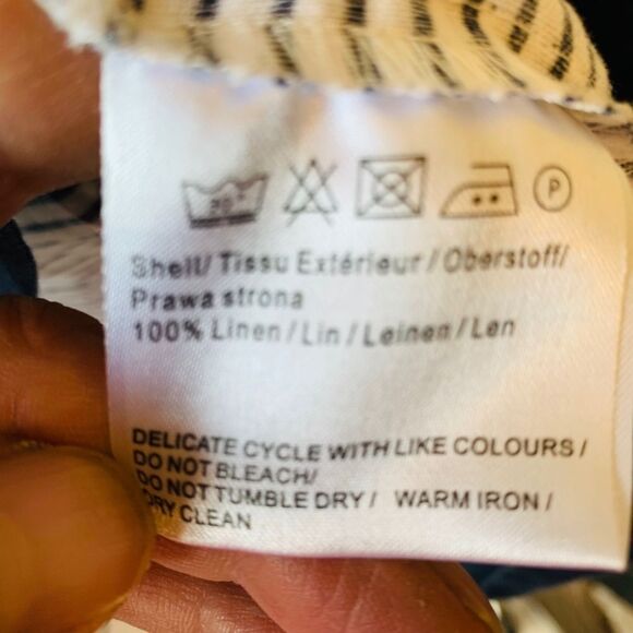 Malvin Hamburg Distressed Linen Striped Dress S - Picture 2 of 4